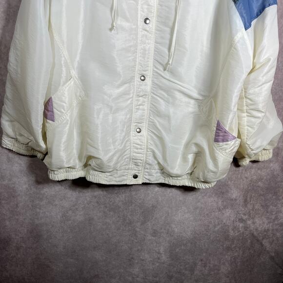 Vintage Current Seen Windbreaker Jacket Womens 3X White Floral Cottagecore - Picture 3 of 11